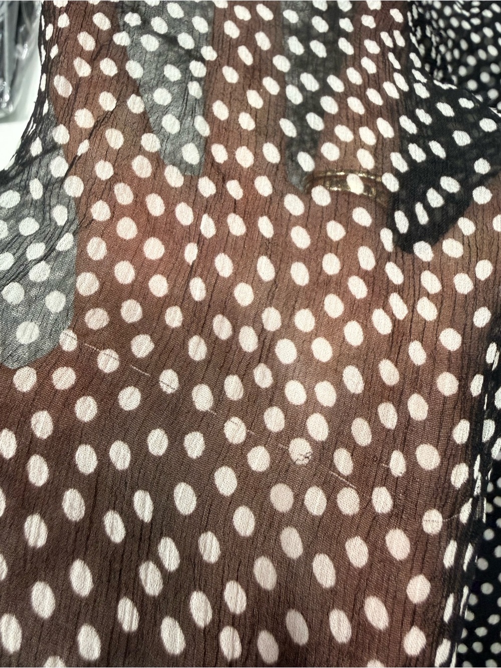 Ramy Brook 100% Silk Polka Dot Tie Neck Blouse Black White S - Picture 7 of 9